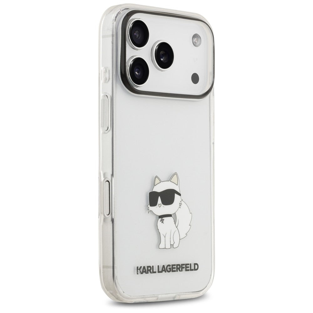 Coque pour Apple iPhone 18 Pro Max / 17 Pro Max, Karl Lagerfeld, IML Choupette NFT, transparente