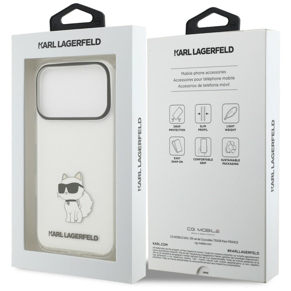 Coque pour Apple iPhone 18 Pro Max / 17 Pro Max, Karl Lagerfeld, IML Choupette NFT, transparente
