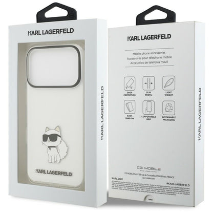Coque pour Apple iPhone 18 Pro Max / 17 Pro Max, Karl Lagerfeld, IML Choupette NFT, transparente
