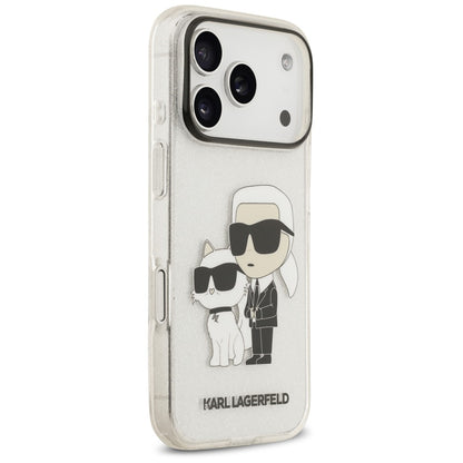 Coque pour Apple iPhone 18 Pro Max / 17 Pro Max, Karl Lagerfeld, IML Glitter Karl and Choupette NFT, transparente