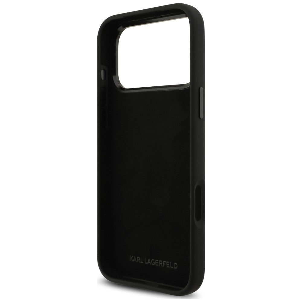Case for Apple iPhone 18 Pro Max / 17 Pro Max, Karl Lagerfeld, Karl & Choupette Metal Pin, Black