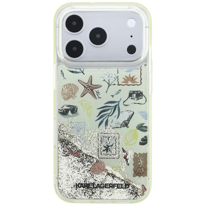 Coque pour Apple iPhone 18 Pro Max / 17 Pro Max, Karl Lagerfeld, Liquid Glitter Beach and Sand, Beige