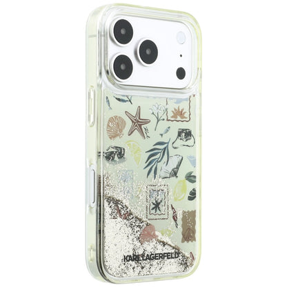 Coque pour Apple iPhone 18 Pro Max / 17 Pro Max, Karl Lagerfeld, Liquid Glitter Beach and Sand, Beige