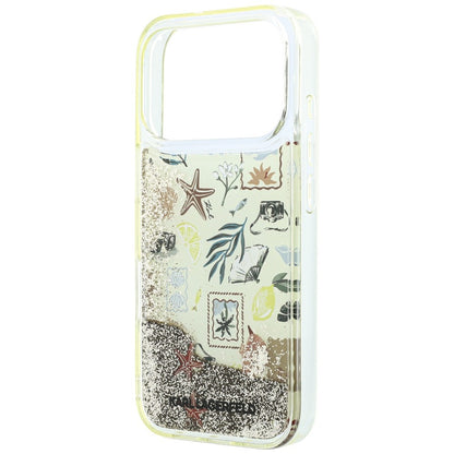 Coque pour Apple iPhone 18 Pro Max / 17 Pro Max, Karl Lagerfeld, Liquid Glitter Beach and Sand, Beige