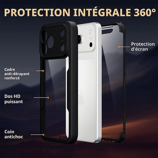 Coque pour Apple iPhone 18 Pro Max / 17 Pro Max, Techsuit, ColorVerse 360, Noire