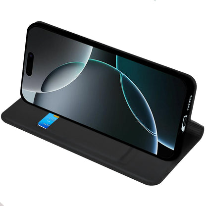Coque pour Apple iPhone 18 Pro Max / 17 Pro Max, Techsuit, Magskin Book, Noire