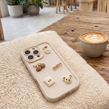 Coque pour Apple iPhone 17 Pro, OEM, Ultra Trendy 3D Bear, Beige