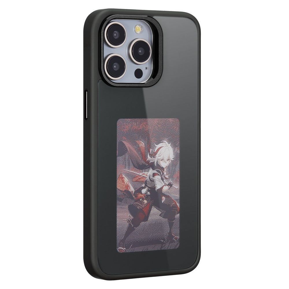 Coque pour Apple iPhone 15 Pro Max, OEM, Écran E-Ink Personnalisé, Noir