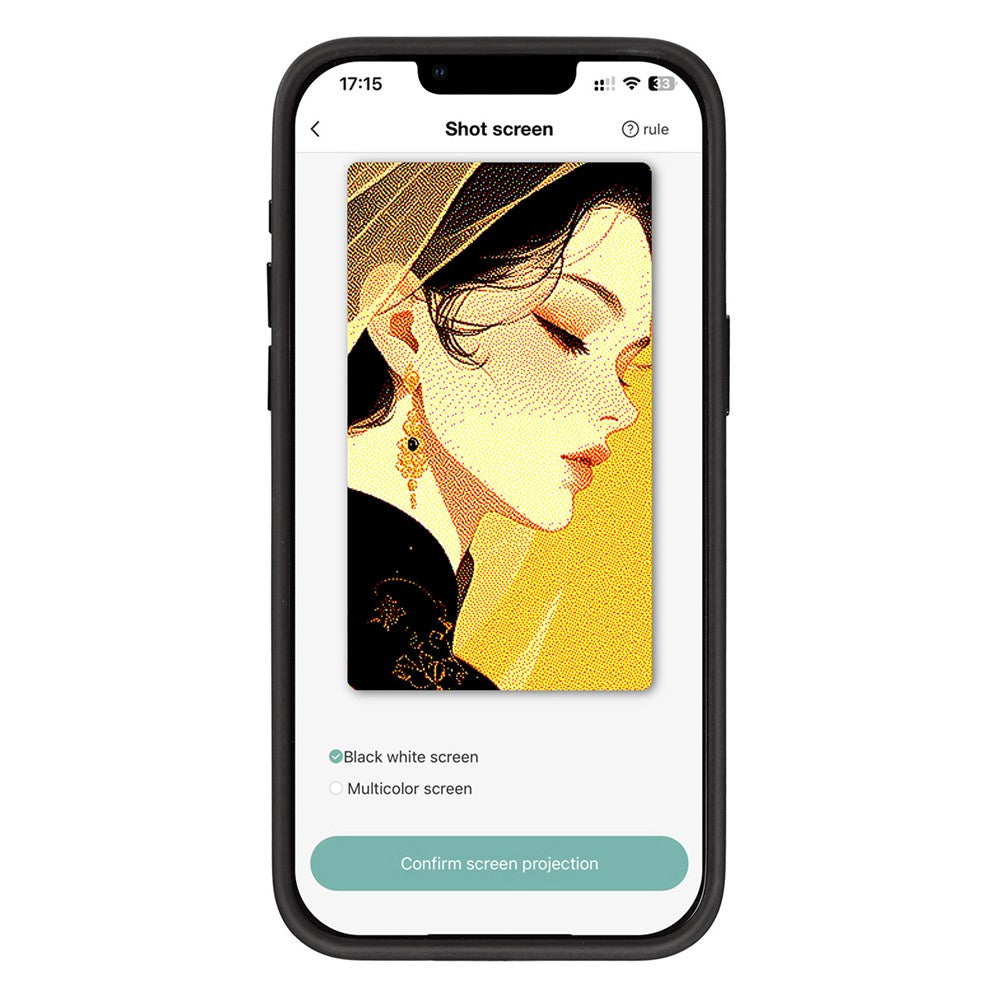 Coque pour Apple iPhone 15 Pro Max, OEM, Écran E-Ink Personnalisé, Noir