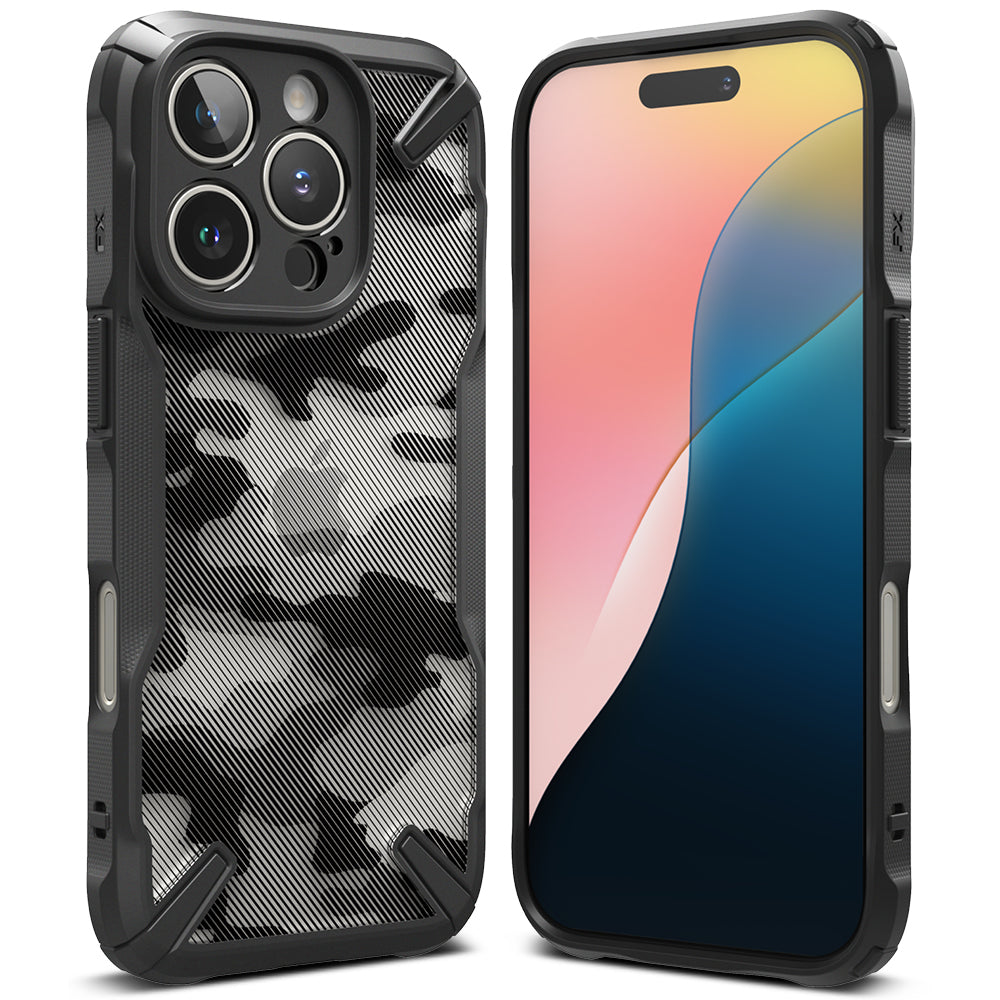 Coque pour Apple iPhone 16 Pro, Ringke, Fusion X Camo, Noir 