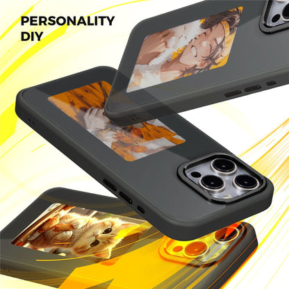 Coque pour Apple iPhone 15 Pro Max, OEM, Écran E-Ink Personnalisé, Noir
