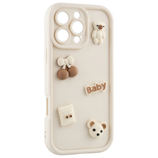 Coque pour Apple iPhone 14, OEM, Ultra Trendy 3D Bear, Beige