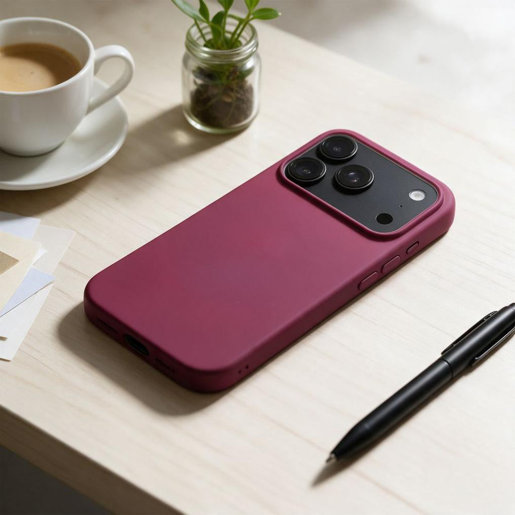 Coque pour Apple iPhone 18 Pro / iPhone 17 Pro, OEM, en silicone, bordeaux