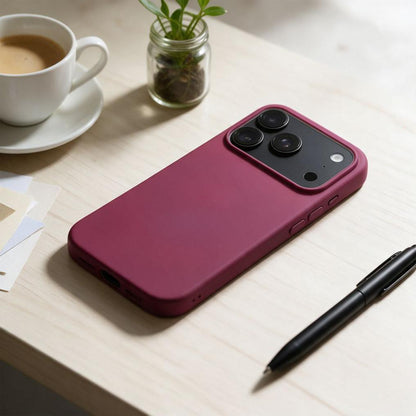 Coque pour Apple iPhone 18 Pro / iPhone 17 Pro, OEM, en silicone, bordeaux