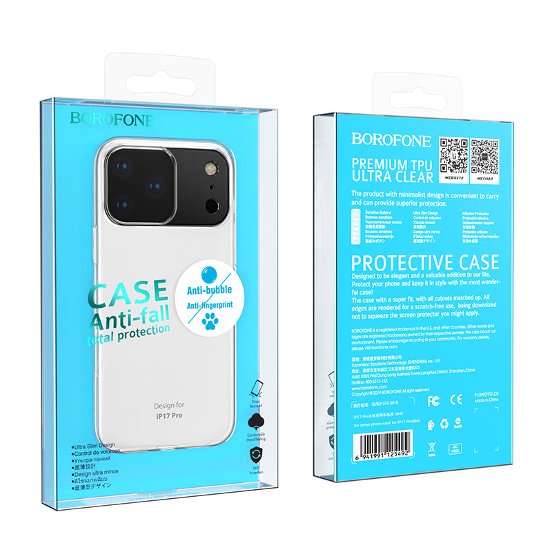 Coque pour Apple iPhone 17 Pro Max, Borofone, BI4 Ice, Transparente