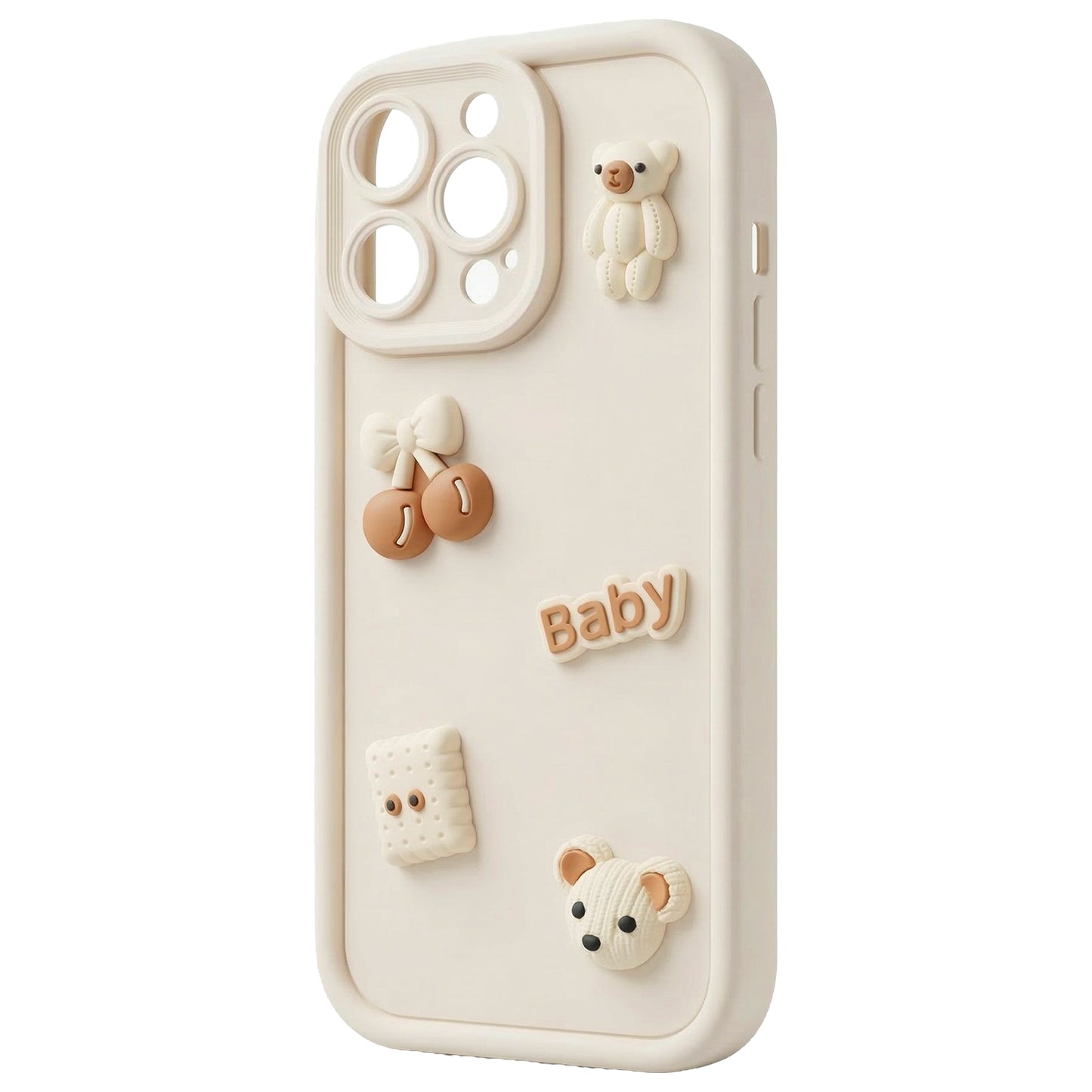 Coque pour Apple iPhone 17 Pro, OEM, Ultra Trendy 3D Bear, Beige