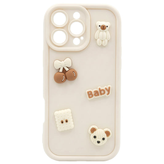 Case for Apple iPhone 17, OEM, Ultra Trendy 3D Bear, Beige