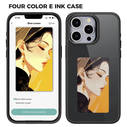 Coque pour Apple iPhone 15 Pro Max, OEM, Écran E-Ink Personnalisé, Noir