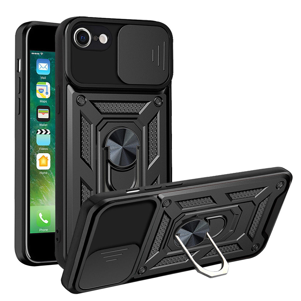 Coque pour Apple iPhone SE (2022) / SE (2020) / 8 / 7, Techsuit, CamShield, Noire