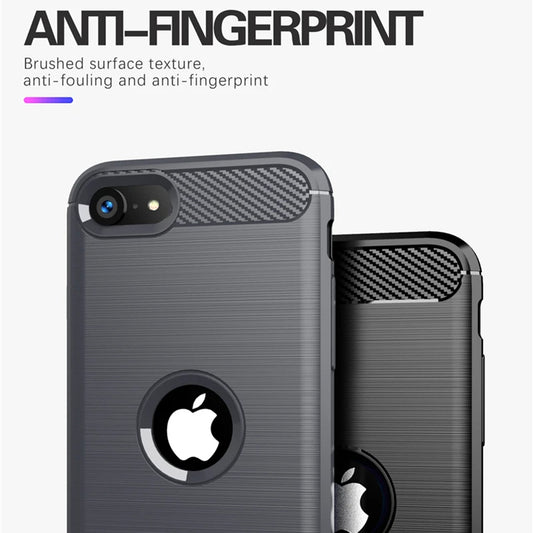 Coque pour Apple iPhone SE (2022) / SE (2020), Techsuit, Carbone, Noire