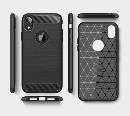 Coque pour Apple iPhone XR, Techsuit, Carbone, Noire