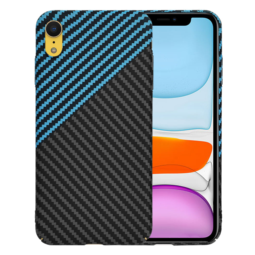 Coque pour Apple iPhone XR, Techsuit, Carbonite FiberShell, Noir Bleu