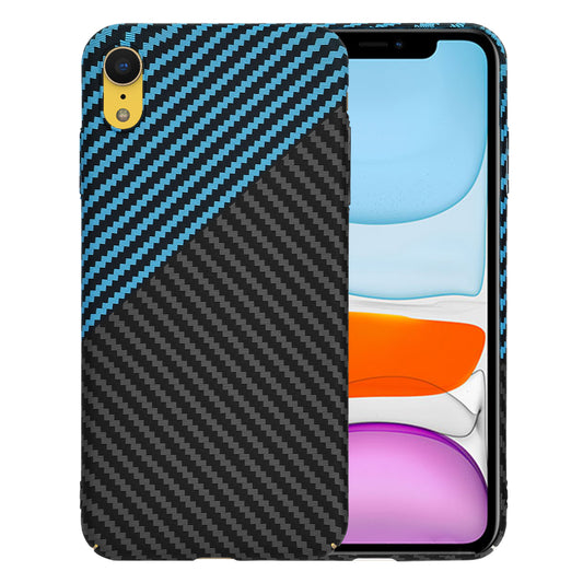 Coque pour Apple iPhone XR, Techsuit, Carbonite FiberShell, Noir Bleu