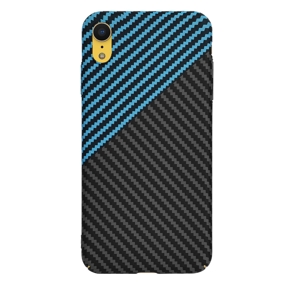 Coque pour Apple iPhone XR, Techsuit, Carbonite FiberShell, Noir Bleu