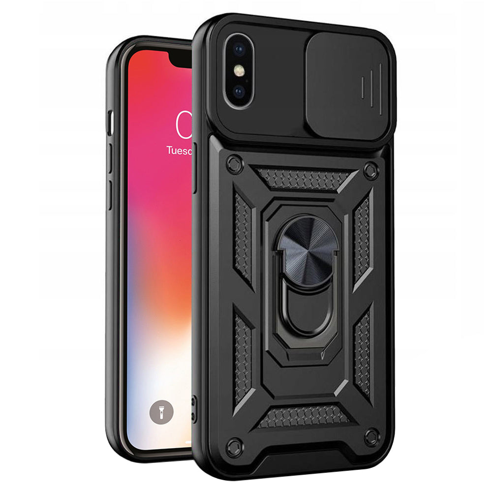 Coque pour Apple iPhone XS / X, Techsuit, CamShield, Noire