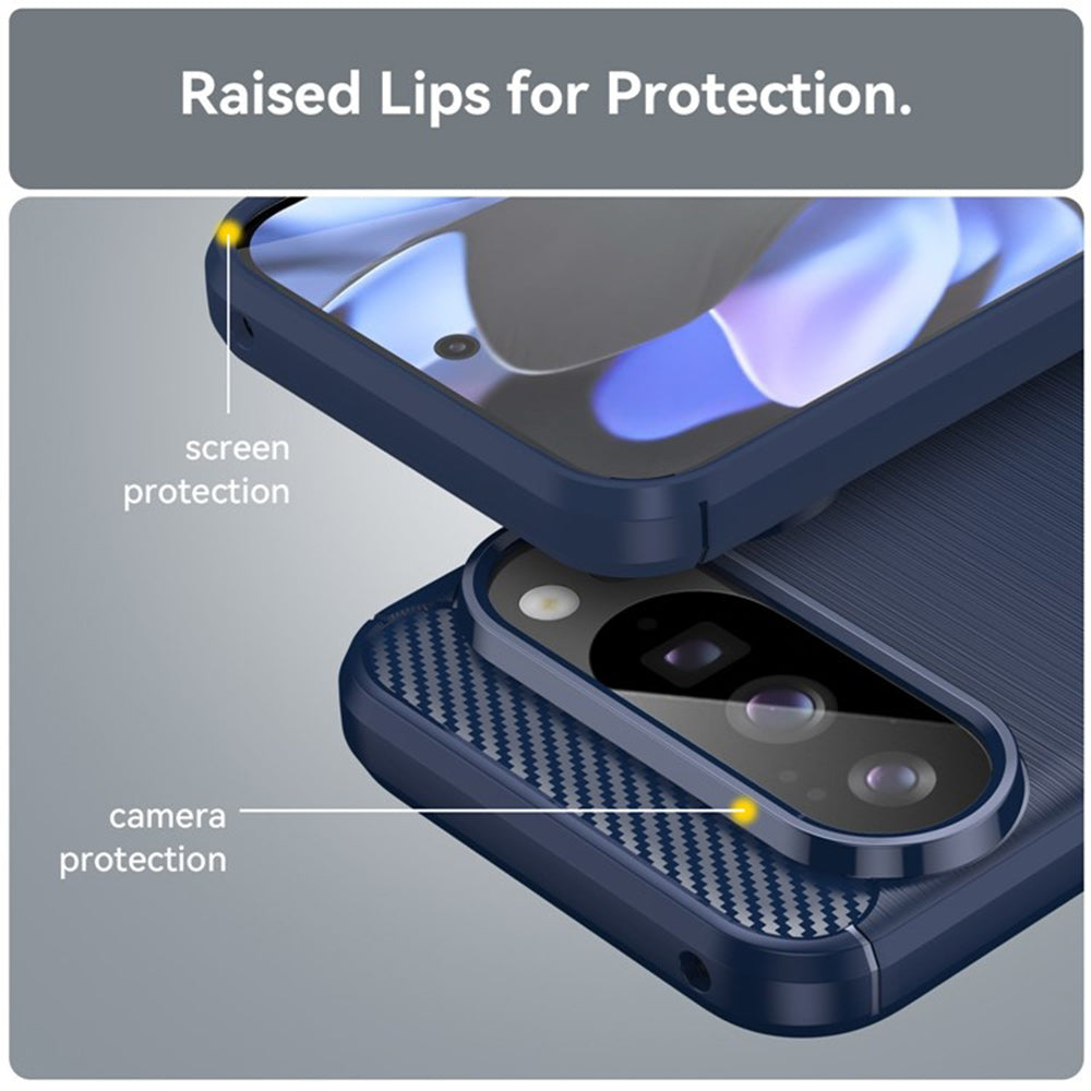 Coque pour Google Pixel 10 Pro / 10, Techsuit, Carbone, Bleue