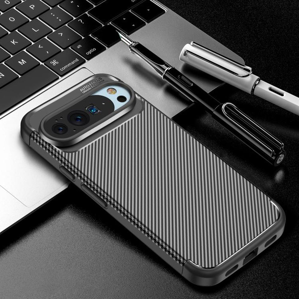 Coque pour Google Pixel 10 Pro / 10, Techsuit, Fibre de carbone, Noire