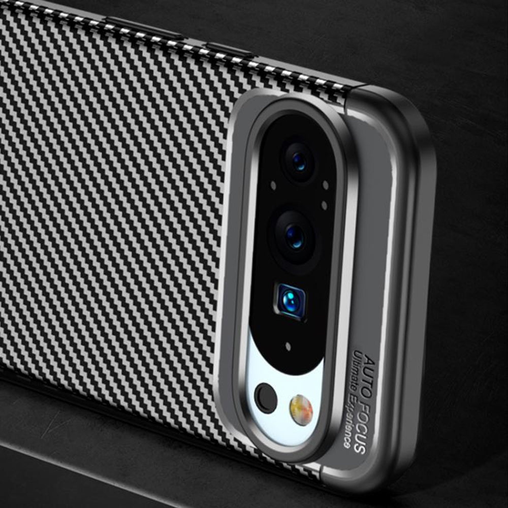 Coque pour Google Pixel 10 Pro / 10, Techsuit, Fibre de carbone, Noire