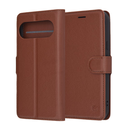 Coque pour Google Pixel 10 Pro / 10, Techsuit, Leather Folio, Marron