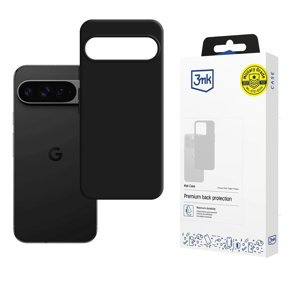 Coque pour Google Pixel 10 Pro XL, 3MK, Noire Mate