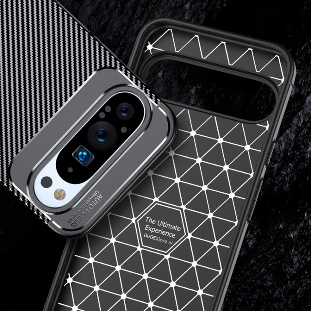 Coque pour Google Pixel 10 Pro XL, Techsuit, Fibre de carbone, Noire