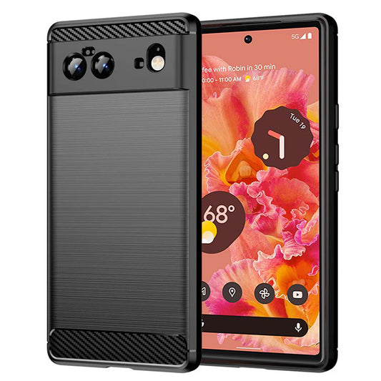 Coque pour Google Pixel 6, Techsuit, Carbone, Noire