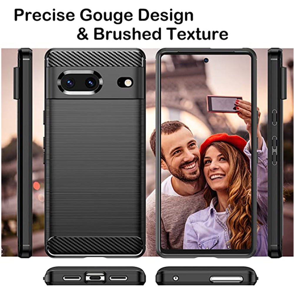 Coque pour Google Pixel 7, Techsuit, Carbone, Noire