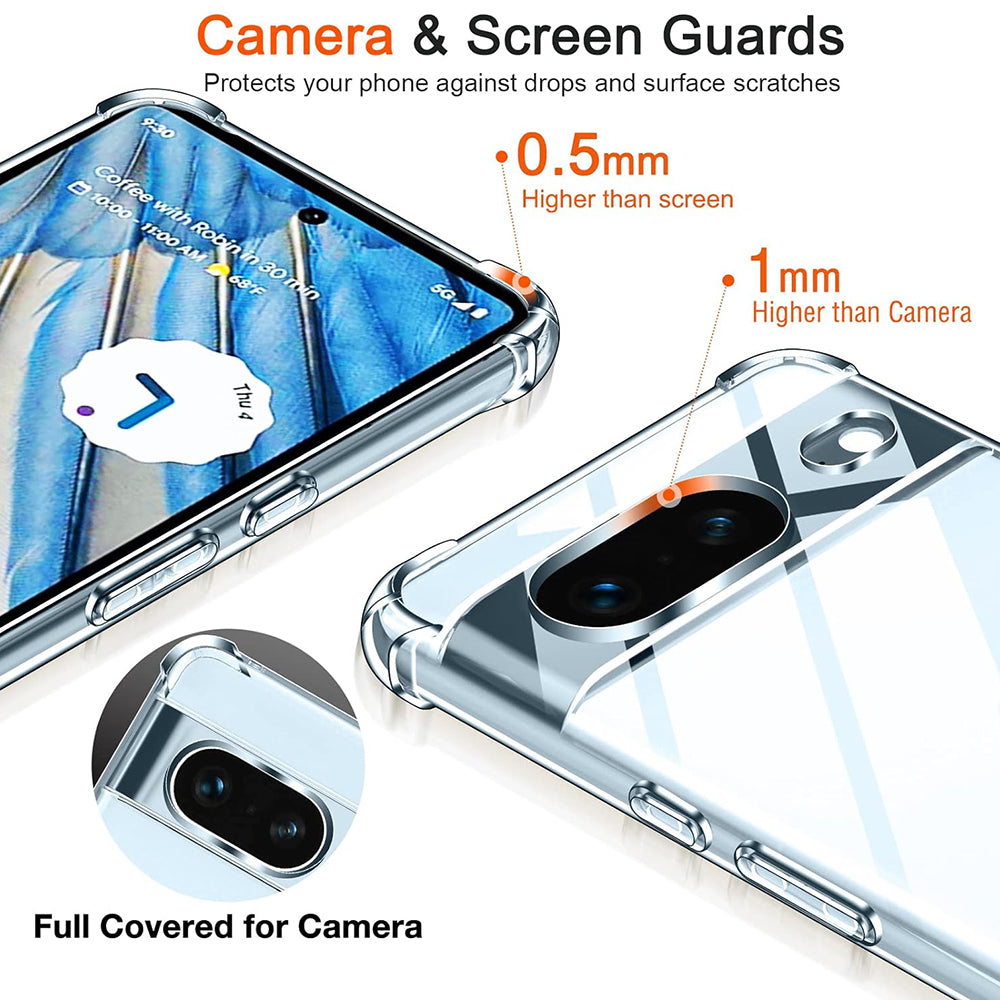 Case for Google Pixel 7, Techsuit, Shockproof Clear, Transparent