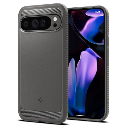 Étui pour Google Pixel 9 Pro XL, Spigen, Rugged Armor, Gris ACS07784
