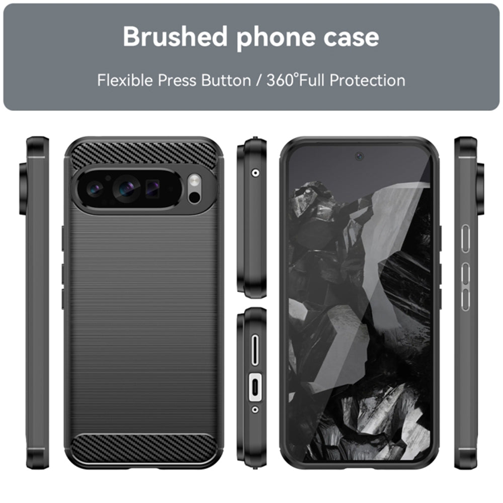 Coque pour Google Pixel 9 Pro XL, Techsuit, Carbone, Noire