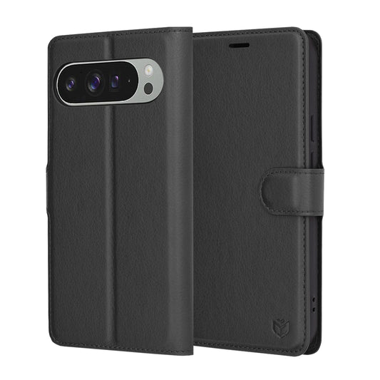 Coque pour Google Pixel 9 Pro XL, Techsuit, Leather Folio, Noire