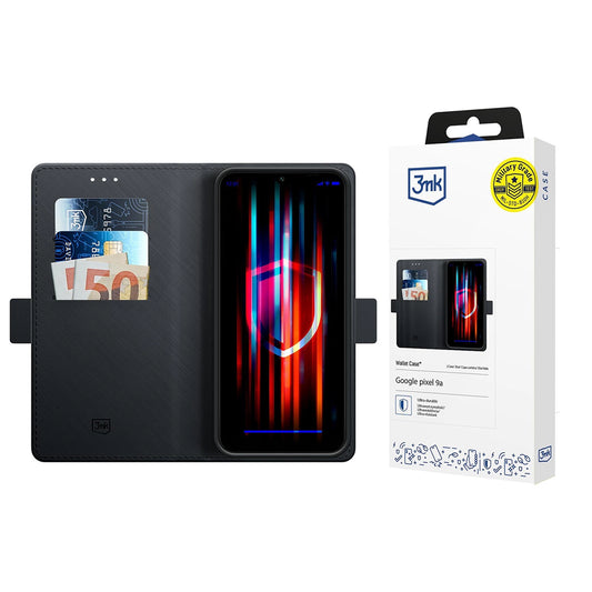 Coque pour Google Pixel 9a, 3MK, Portefeuille, Noire
