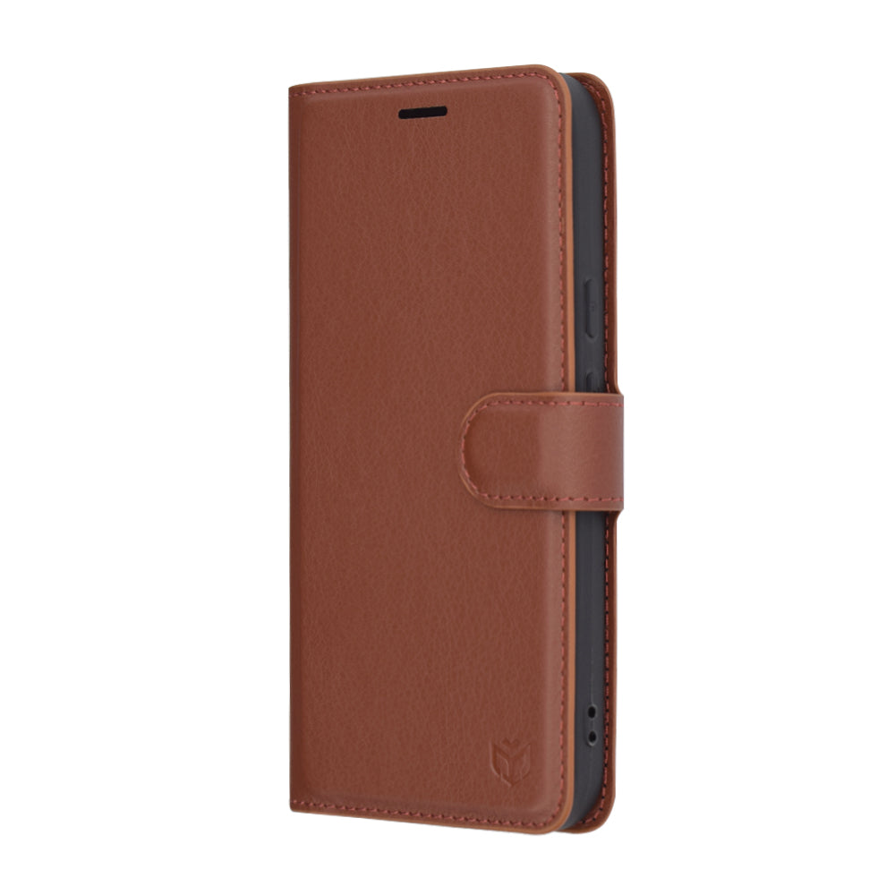 Coque pour Google Pixel 9a, Techsuit, Leather Folio, Marron