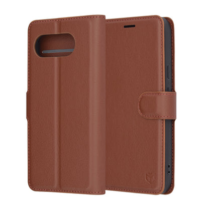 Coque pour Google Pixel 9a, Techsuit, Leather Folio, Marron