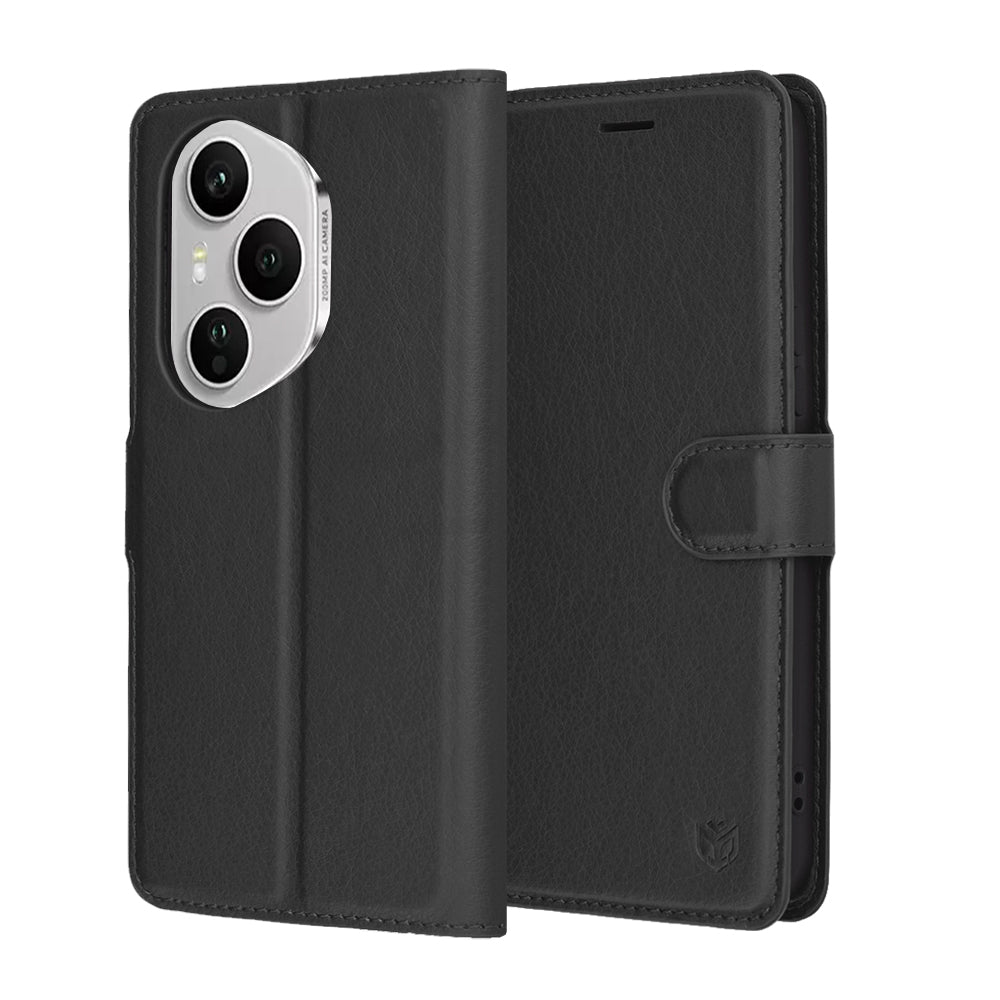 Coque pour Honor 400 Pro, Techsuit, Leather Folio, Noire