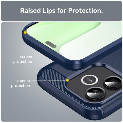 Housse pour Honor 600 Lite, Techsuit, Carbone, Bleue