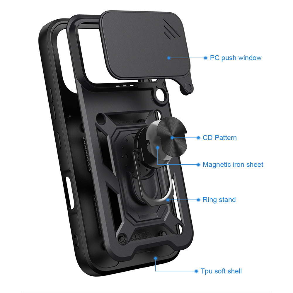 Coque pour Honor 600 Pro / 600, Techsuit, CamShield, Noire