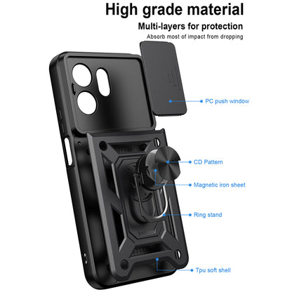 Coque pour Honor 600 Smart, Techsuit, CamShield, Noire