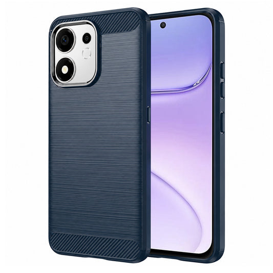 Coque pour Honor 600 Smart, Techsuit, Carbone, Bleue