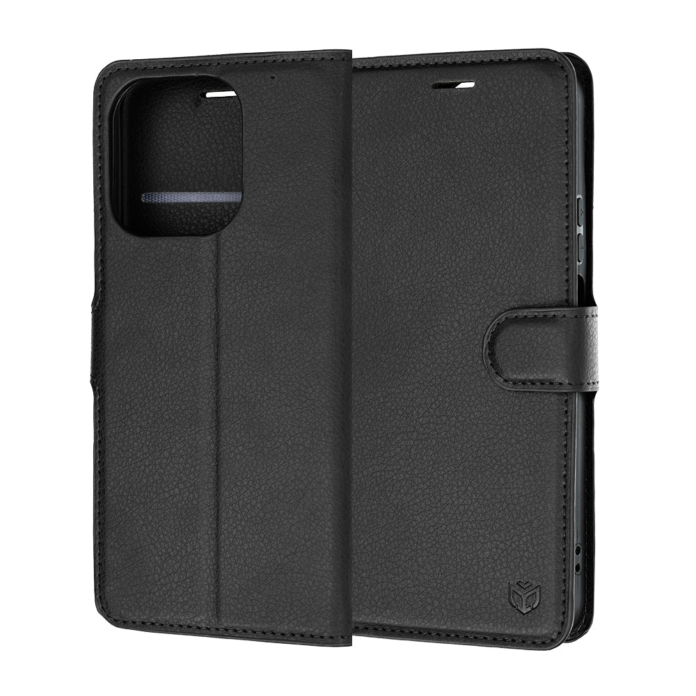 Case for Honor 600 Smart, Techsuit, Leather Folio, Black